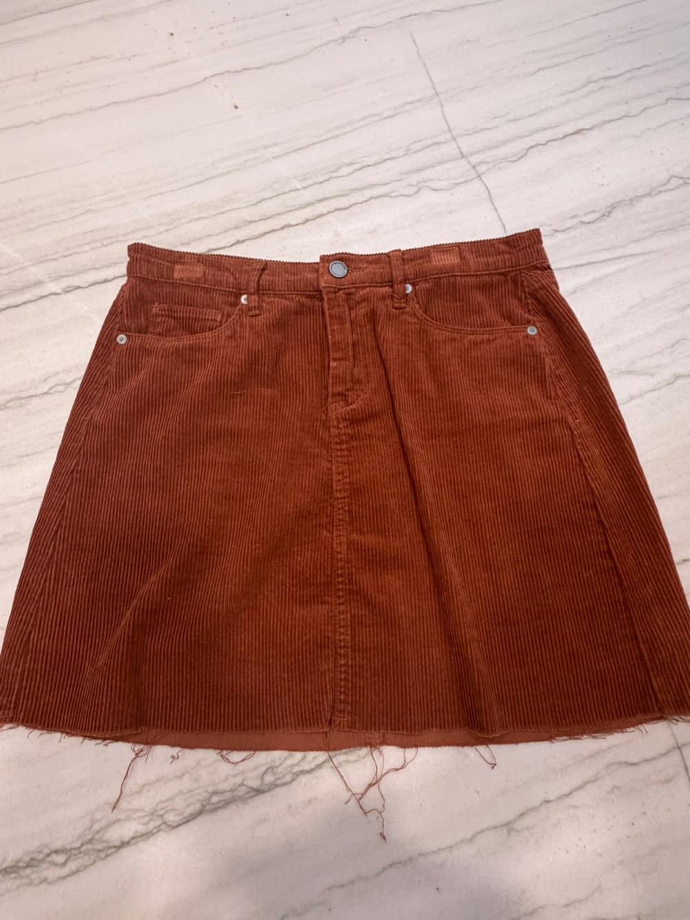 Blank NYC Rust Corduroy A-Line Mini Skirt